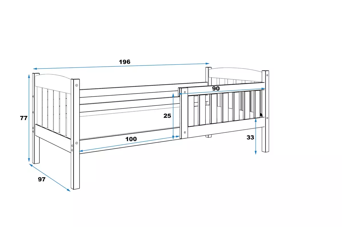 Dimensions et spécifications pour Lit ado simple Jacquot 90X190, pin Dimensions et spécifications pour Lit ado simple Jacquot 90X190, pin