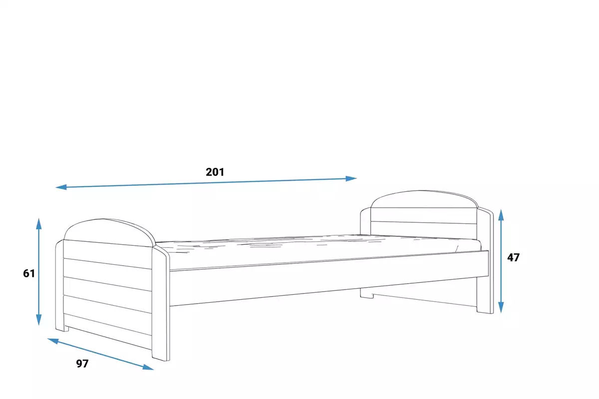 Dimensions et spécifications pour Lit ado simple Lili 90X200 avec matelas, gris Dimensions et spécifications pour Lit ado simple Lili 90X200 avec matelas, gris