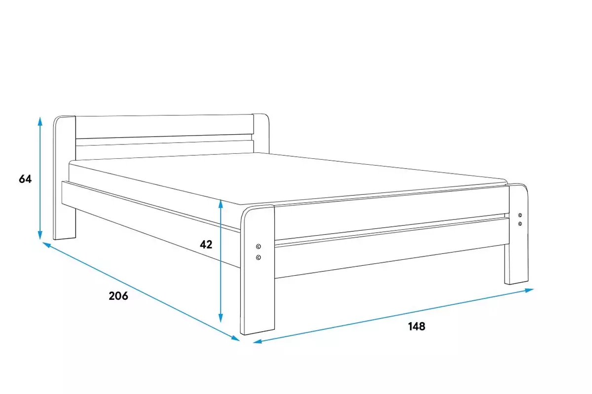 Dimensions et spécifications pour Lit double Dallas 140X200, pin Dimensions et spécifications pour Lit double Dallas 140X200, pin