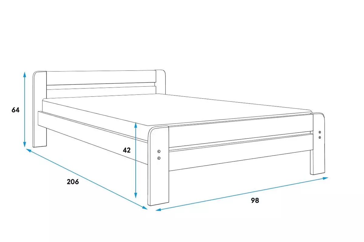 Dimensions et spécifications pour Lit double Dallas 90X200, blanc Dimensions et spécifications pour Lit double Dallas 90X200, blanc