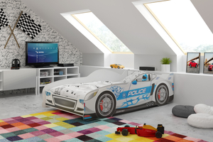 Lit enfant simple Cars 80X160 avec matelas, argent