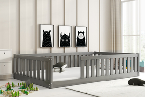 Lit enfant simple Bella Sima 120x200, gris
