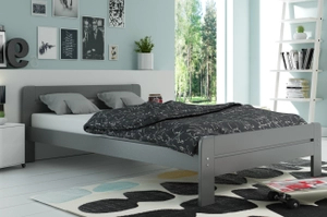 Lit double Dallas 140X200, gris