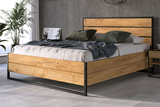 Lit double Loft 140X200 avec coffre, chêne