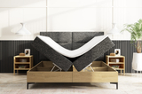 Lit continental 140x200 avec coffre et matelas en chêne Imperial