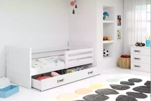 Lit ado simple Rico 90X190 avec matelas et tiroir, blanc
