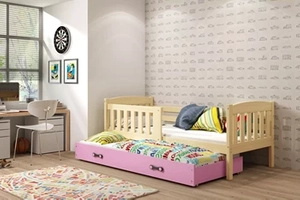 LIT ADOLESCENT GIGOGNE KUBUS LE CADRE EN PIN LE TIROIR EN ROSE SANS MATELAS 90 X 200