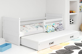 Lit ado gigogne Rico 90X200 avec matelas et tiroir, blanc
