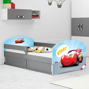 Lit enfant simple Louis 1 80X160 avec rangement, Autko, gris