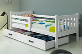 Lit ado simple Carino 90X200 avec tiroir, blanc