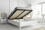 Lit double 160x200 – Continental blanc avec sommier relevable