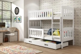 Lit ado superposé Jacquot 90X190 avec matelas et tiroir, blanc