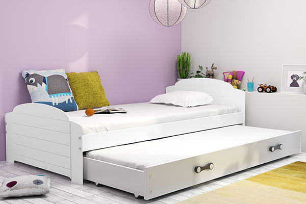 Lit ado gigogne Lili 90X200 avec tiroir, blanc