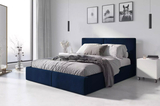 Lit double rembourré Le Hilton 120X200, bleu 