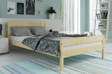 Lit double ORBIS140X200 avec matelas, pin