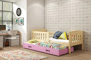 LIT ADOLESCENT GIGOGNE KUBUS LE CADRE EN PIN LE TIROIR EN ROSE 90 X 200