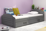 Lit ado simple Lili 90X200 avec tiroir, gris