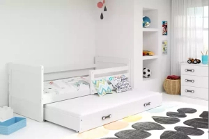 Lit ado gigogne Rico 90X190 avec matelas et tiroir, blanc