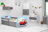 Lit enfant simple Louis 1 80X160 avec rangement, Autko, gris