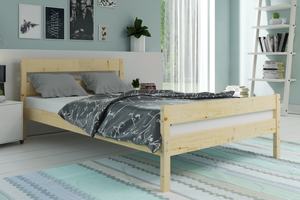Lit double ORBIS140X200 avec matelas, pin