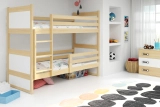 Lit ado superposé Rico 90X200 avec matelas, pin/blanc