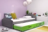 Graphite \ Tiroir + lit supplémentaire \ Vert \ Avec matelas