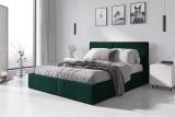 Lit double rembourré Le Hilton 140X200 avec coffre, vert