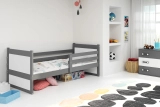 Lit ado simple Rico 90X200, gris/blanc
