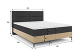 Lit continental 140x200 avec coffre et matelas en chêne Imperial