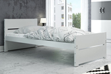 Lit ado simple Bart 90X200 avec matelas, blanc