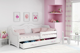 Lit enfant simple Julie 80X160 avec tiroir, blanc