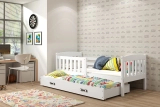 Lit ado gigogne Jacquot 80X190 avec matelas et tiroir, blanc