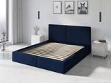 Lit double rembourré Le Hilton 160X200, bleu 