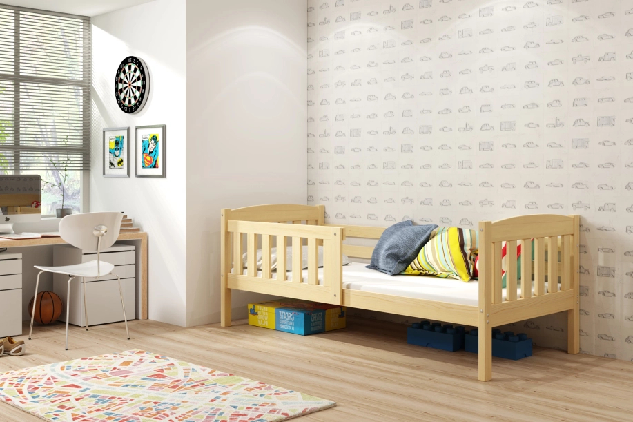 Lit ado simple Jacquot 90X200 avec matelas, pin