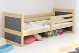 Lit ado simple Rico 80X190 avec matelas, pin/gris
