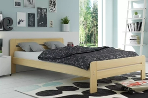Lit double Dallas 160X200 avec matelas, pin