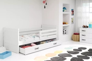 Lit ado simple Rico 90X200 avec matelas et tiroir, blanc