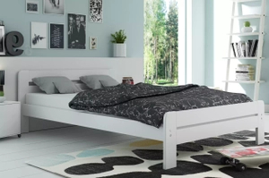 Lit double Dallas 90X200 avec matelas, blanc