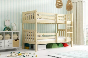 Lit ado superposé Gaspard 90X190 avec matelas, bois naturel