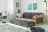 90 X 200 \ Pin \ Tiroir + lit supplémentaire \ Graphite \ Avec matelas
