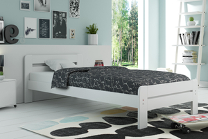 Lit double Dallas 120X200 avec matelas, blanc