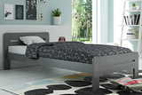 Lit double Dallas 140X200 avec matelas, gris