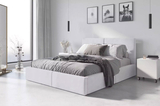Lit double rembourré Le Hilton 160X200, blanc