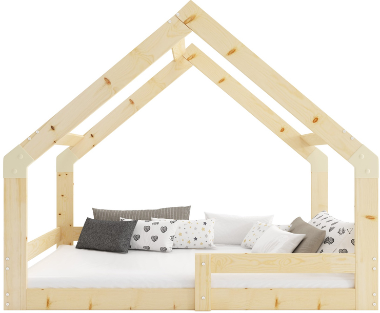 Lit enfant simple Cabane 80X160, bois naturel