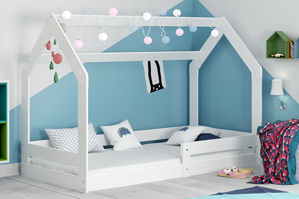 Lit enfant simple Cabane 1 80X160, blanc