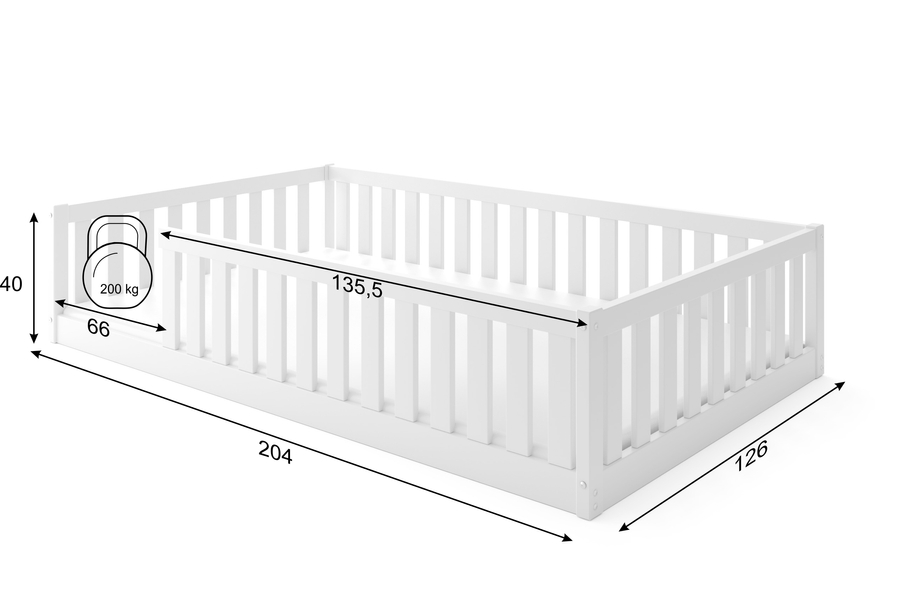 Lit enfant simple Bella Sima 120x200, blanc