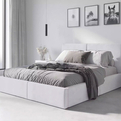 Lit double rembourré Le Hilton 160X200, blanc