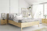 Lit en bois 140x200 - Continental en pin avec sommier relevable