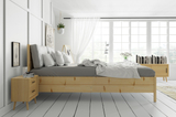 Lit en bois 140x200 - Continental en pin avec sommier relevable