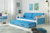 90 X 200 \ Blanc \ Tiroir + lit supplémentaire \ Bleu \ Avec matelas